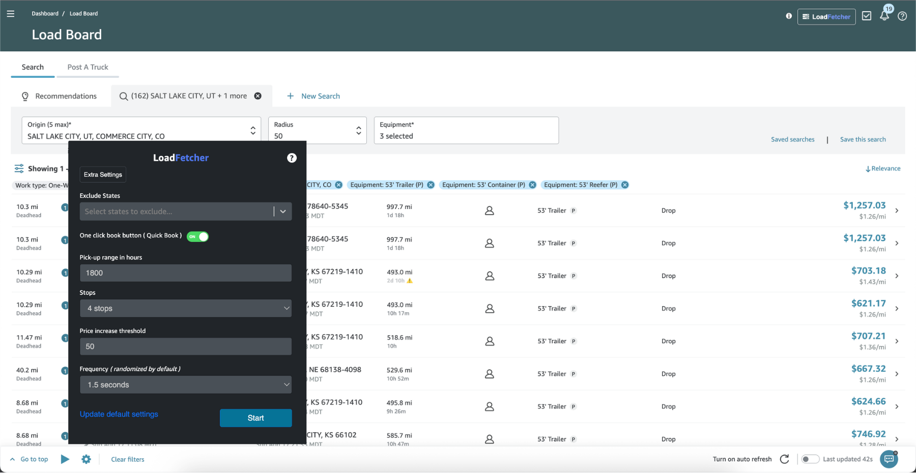 LoadFetcher Find & Filter Loads